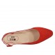 Slingback für Damen aus rotem Wildleder und gedrucktem Leder Absatz 4 - Verfügbare Größen:  33, 42, 43, 44, 46