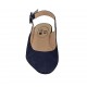 Slingback für Damen aus blauem Wildleder und gedrucktem Leder Absatz 4 - Verfügbare Größen:  32, 33, 43, 45
