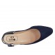 ?Woman's slingback pump in blue suede and printed leather heel 4 - Available sizes:  32, 33, 43, 45