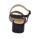 Sandalia para mujer con cinturon en piel negra y imprimida rosa tacon 4 - Tallas disponibles:  32, 34, 43, 45, 46