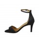 Woman's open shoe with strap in blue satin heel 7 - Available sizes:  32, 43, 44, 45, 46
