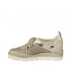Scarpa stringata in tessuto forato, camoscio e pelle stampata e laminata platino zeppa 3 - Misure disponibili: 33, 42, 43, 45