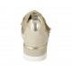 Scarpa stringata in tessuto forato, camoscio e pelle stampata e laminata platino zeppa 3 - Misure disponibili: 33, 42, 43, 45