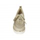 Scarpa stringata in tessuto forato, camoscio e pelle stampata e laminata platino zeppa 3 - Misure disponibili: 33, 42, 43, 45