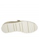 Scarpa stringata in tessuto forato, camoscio e pelle stampata e laminata platino zeppa 3 - Misure disponibili: 33, 42, 43, 45