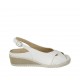 Sandale pour femmes avec semelle interieur amovible en cuir blanc talon compensé 4 - Pointures disponibles:  31, 34, 42, 44