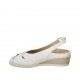 Woman's sandal with removable insole in white leather wedge heel 4