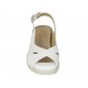 Sandale pour femmes avec semelle interieur amovible en cuir blanc talon compensé 4 - Pointures disponibles:  31, 34, 42, 44