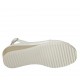 Woman's sandal with removable insole in white leather wedge heel 4