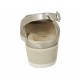 Sandalia para mujer con plantilla extraible en piel perlada platino cuña 4 - Tallas disponibles:  31, 44