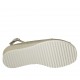 Woman's sandal with removable insole in pearly platinum leather wedge heel 4