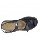 Damensandale mit Velcro und herausnehmbarer Innensohle aus blauem laminiertem Leder Keilabsatz 4 - Verfügbare Größen:  31, 34, 43, 44