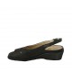Woman's sandal with removable insole in black leather wedge heel 4