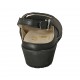 Sandale pour femmes avec semelle interieur amovible en cuir noir talon compensé 4 - Pointures disponibles:  31, 33, 34, 44
