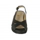 Woman's sandal with removable insole in black leather wedge heel 4 - Available sizes:  31, 33, 34, 44