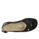 Woman's sandal with removable insole in black leather wedge heel 4 - Available sizes:  31, 33, 34, 44