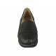 ?Mocasino con plantilla extraible para mujer en piel perforada negra cuña 3 - Tallas disponibles:  31, 34, 42, 44