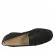 Woman's loafer with removable insole in black pierced leather wedge heel 3