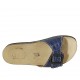 Woman's mules in blue printed leather with buckle wedge heel 2 - Available sizes:  34, 42, 43