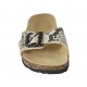 Woman's mules in printed leather with buckle wedge heel 2 - Available sizes:  42, 43