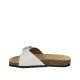 Woman's mules in white printed leather with buckle wedge heel 2 - Available sizes:  42, 43, 44