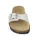 Woman's mules in white printed leather with buckle wedge heel 2 - Available sizes:  42, 43, 44