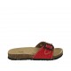 Woman's mules in red printed leather with buckle wedge heel 2 - Available sizes:  43