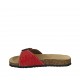 Woman's mules in red printed leather with buckle wedge heel 2