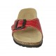 Woman's mules in red printed leather with buckle wedge heel 2 - Available sizes:  43