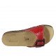 Woman's mules in red printed leather with buckle wedge heel 2