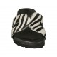 Woman's mules in black and white leather wedge heel 2