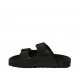 Sabo abierto para mujer con hebillas en piel negra cuña 2 - Tallas disponibles:  32, 33, 34, 42, 44