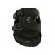 Sabo abierto para mujer con hebillas en piel negra cuña 2 - Tallas disponibles:  32, 33, 34, 42, 44