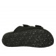 Sabo abierto para mujer con hebillas en piel negra cuña 2 - Tallas disponibles:  32, 33, 34, 42, 44