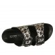 Sabo abierto para mujer con hebillas en piel laminada moteada cuña 2 - Tallas disponibles:  32, 33, 34, 43