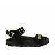 Sandale pour femmes en daim noir avec courroie, boucle, accessoire et talon compensé 2 - Pointures disponibles:  32, 33, 34, 42, 43, 45