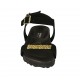 Sandalia para mujer en gamuza negra con cinturon, hebilla, acessorio y cuña 2 - Tallas disponibles:  32, 33, 34, 42, 43, 45