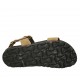 Woman's sandal in beige suede with strap, buckle, accessory and wedge heel 2