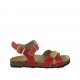 Woman's sandal in red patent leather with strap, buckle, accessory and wedge heel 2 - Available sizes:  32, 33, 34, 42, 43