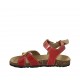 Woman's sandal in red patent leather with strap, buckle, accessory and wedge heel 2 - Available sizes:  32, 33, 34, 42, 43