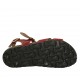 Woman's sandal in red patent leather with strap, buckle, accessory and wedge heel 2 - Available sizes:  32, 33, 34, 42, 43