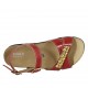 Woman's sandal in red patent leather with strap, buckle, accessory and wedge heel 2 - Available sizes:  32, 33, 34, 42, 43