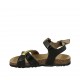 Woman's sandal in black patent leather with strap, buckle, accessory and wedge heel 2 - Available sizes:  33, 34