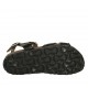 Damensandale aus schwarzem Lackleder mit Riem, Schnalle, Accessoire und Keilabsatz 2 - Verfügbare Größen:  33, 34