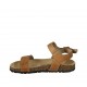 Woman's strap sandal with buckle in tan brown leather wedge heel 2 - Available sizes:  33