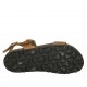 Woman's strap sandal with buckle in tan brown leather wedge heel 2 - Available sizes:  33