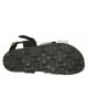 Sandalia para mujer con cinturon y hebilla en piel negra y estampada cuña 2 - Tallas disponibles:  32, 34, 42, 43, 44