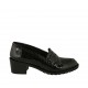 Woman's mocassin in black printed patent leather heel 5 - Available sizes:  32, 34, 42, 43, 44, 45