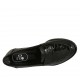 Woman's mocassin in black printed patent leather heel 5