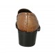 Mocassin pour femmes en cuir imprimé brun clair talon 5 - Pointures disponibles:  32, 33, 34, 42, 43, 44, 45
